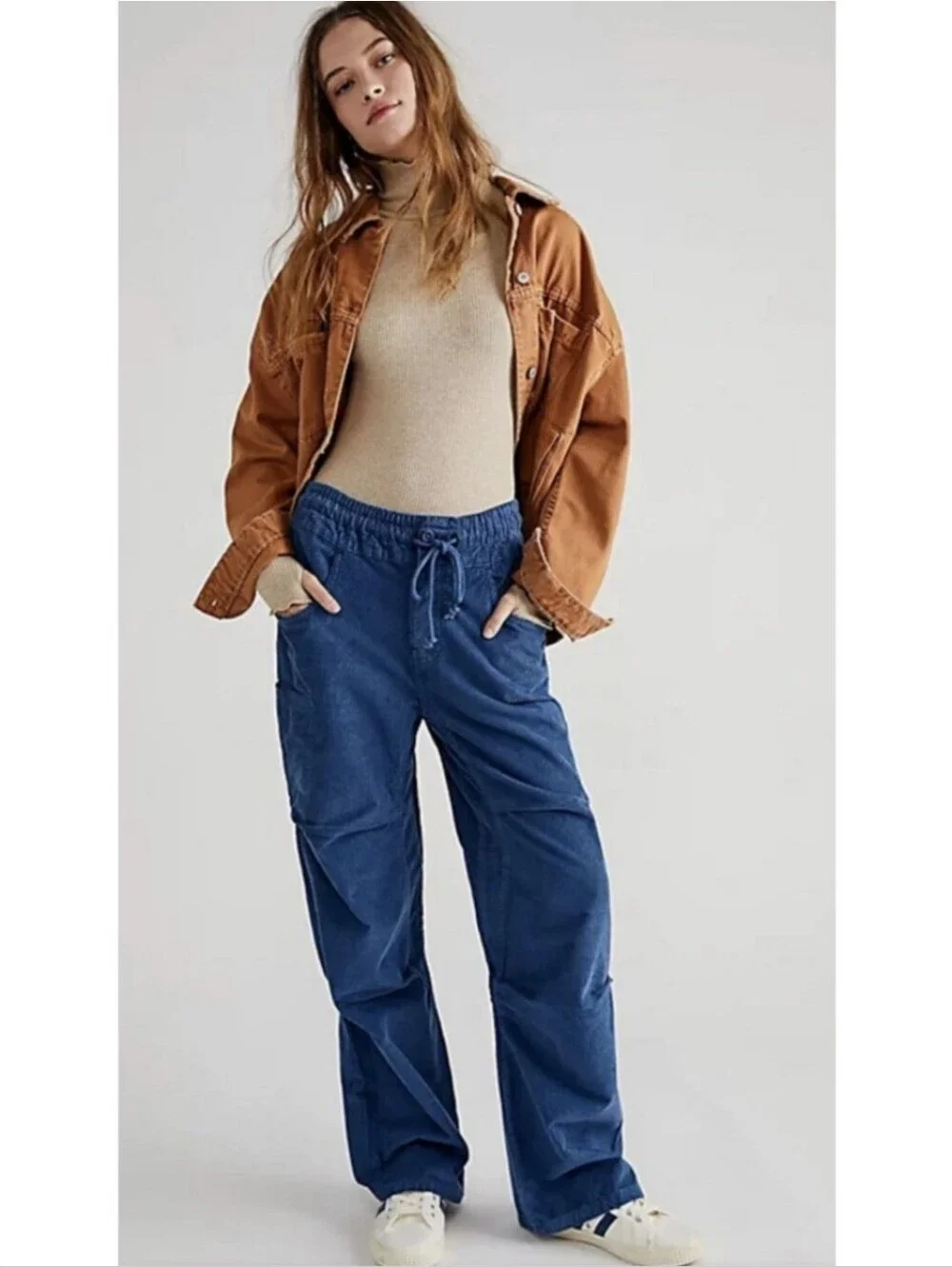 We The Free × Free People Modern Love Pull-On Cord Pants Blue